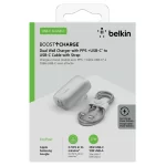 Belkin 37-Watt USB-C Wall Charger - Power Delivery 25W USB-C Port + 12W USB-A Port for PPS Charging Apple iPhone 15, 15 Plus, 15 Pro, 15 Pro Max, iPhone 14 Pro, 14 Pro Max, Samsung Galaxy S23, & More