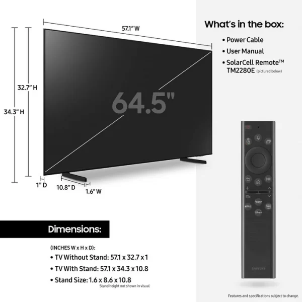 SAMSUNG 65” Class Q60B QLED 4K Smart TV QN65Q60BAFXZA 2022