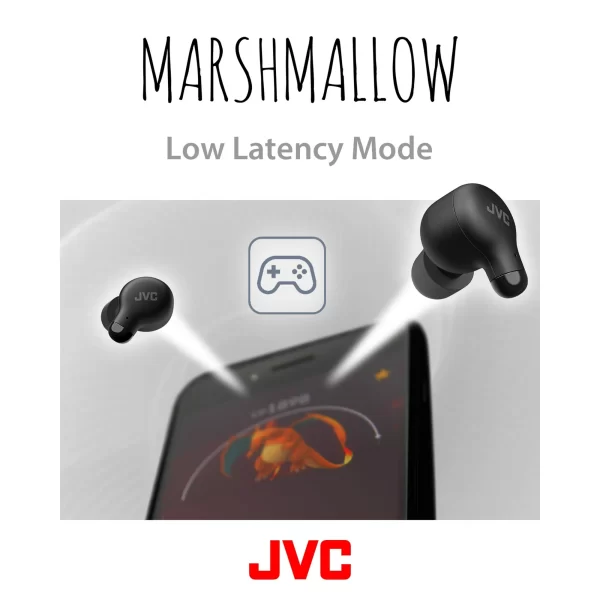 JVC New Marshmallow True Wireless Earbuds Headphones, Long Battery Life (up to 28 Hours), Sound with Neodymium Magnet Driver, Including Memory Foam Earpieces - HAA18TB (Black)