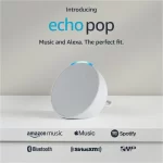 Echo Pop | Full sound compact smart speaker with Alexa | Glacier White