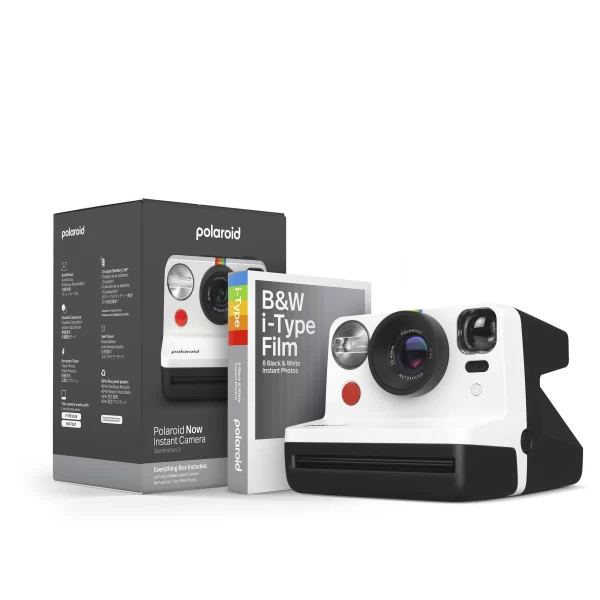 Polaroid Now Generation 2 Instant Camera - Everything Box - B&W Film Bundle