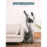 MaxKare 3-in-1 Exercise Bike Quiet Folding Magnetic Stationary Exercise Bikes with Arm Resistance Bands Home Workout Use