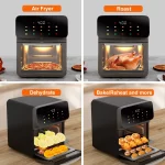 Bluebow Air Fryer 12QT Convection Oven with Visible Window, 10-in-1 Multi Function and Touchscreen, Gray