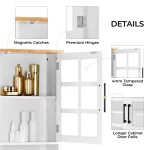 SmileMart 72"H Kitchen Pantry Storage with 3 Cabinets 2 Open Shelves for Dining Room, White